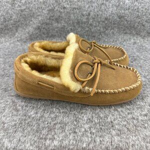 ✅Mens 8 Vermont Country Store Moccasin Slippers Australian Shearling Lined 72410